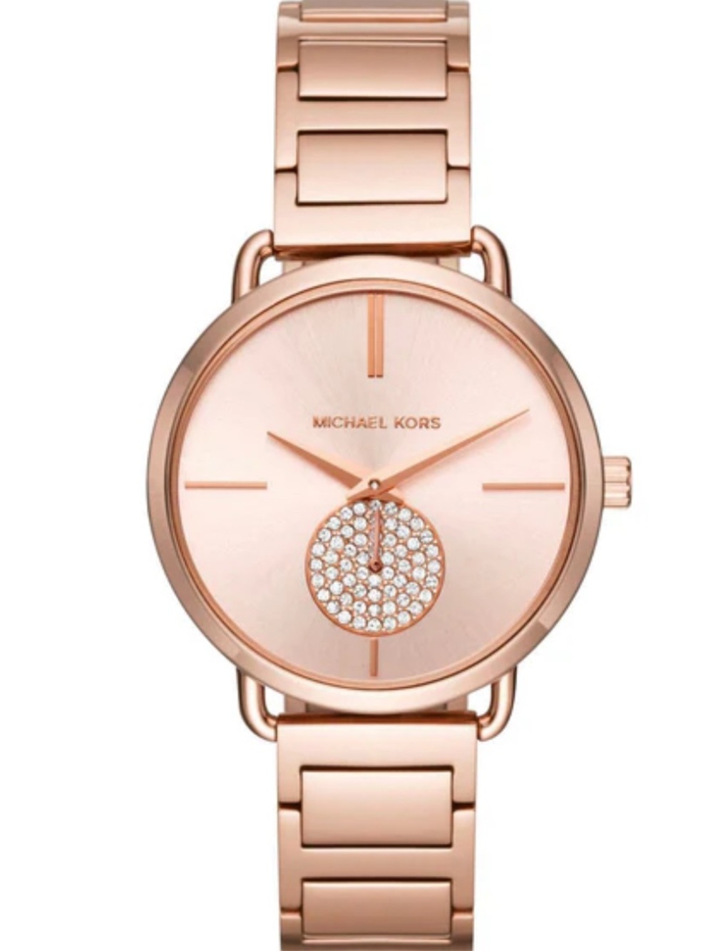 Michael Kors Rose Gold Crystal Accent Bracelet Watch